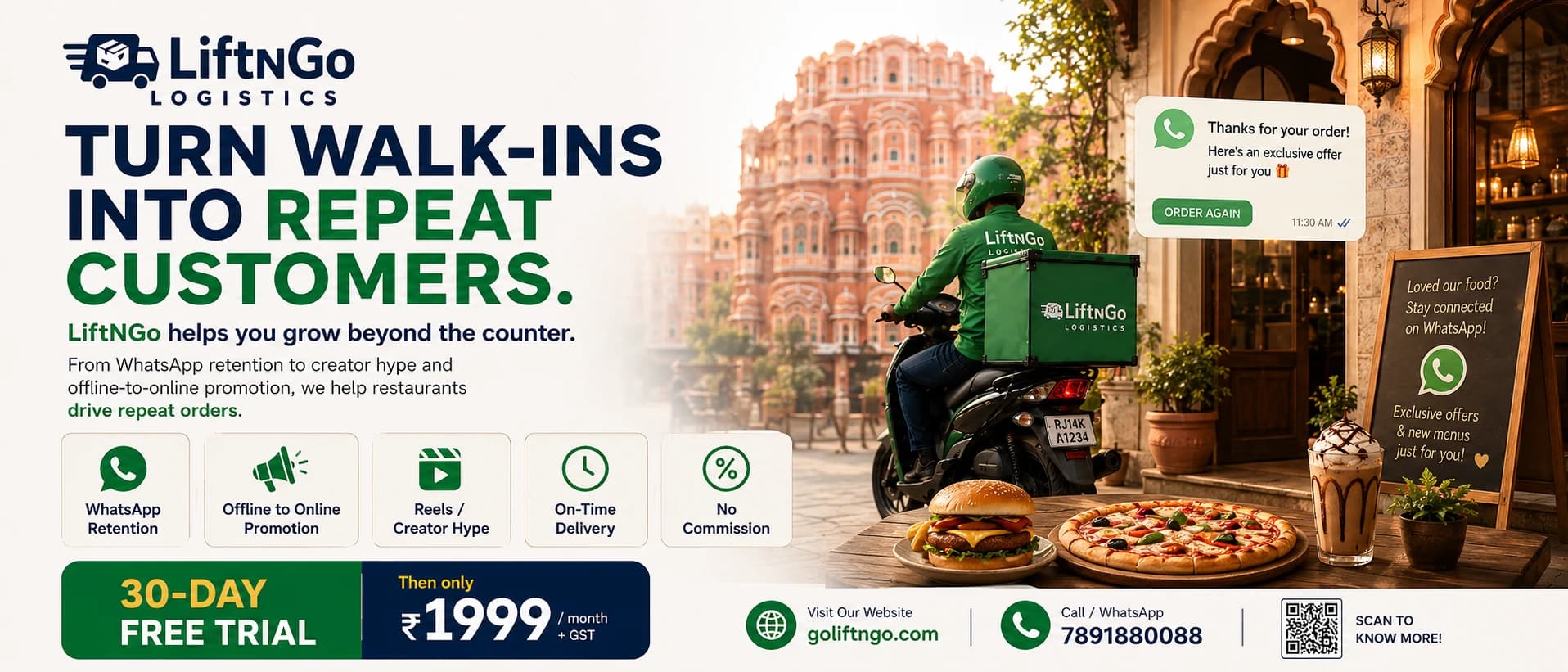 LiftNGo helps restaurants turn walk-ins into repeat customers.